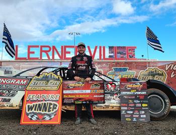 Michael Norris scored the $3,500 Steel City Stampede Super Late Model win at Lernerville Speedway (Sarver, Pa.) on Saturday, Oct. 14.