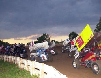 The field gives the three-wide salute