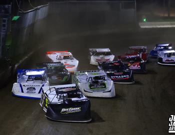 Peoria Speedway (Peoria, IL) – Midwest Auto Racing Series (MARS) Late Model Championship – Garry Swibold Memorial – April 26, 2025. (Josh James Artwork photo)