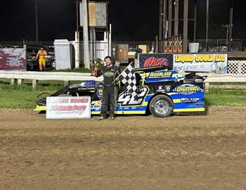 Wes Digman won the IMCA Sport Mod feature at LaFayette County Speedway on May 9.