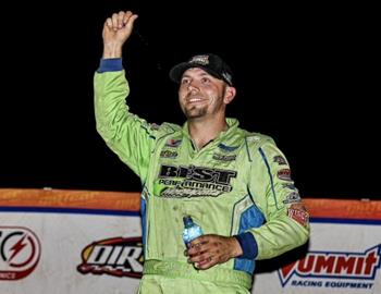 Tyler Erb wins the DIRTcar Summer Nationals stop at Crystal Motor Speedway on July 12