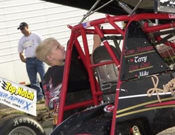 Crew chief at work on Kenneth Walkers car