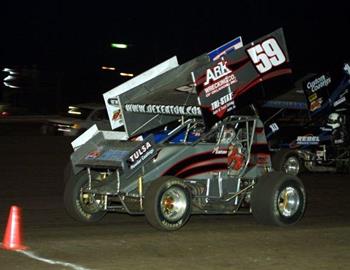 Dex Eaton (59) in front of Brian McClelland (10)