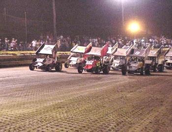 Three-wide salute at Fast Track Motorplex