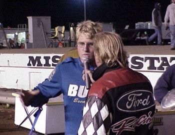 Billy Alley interviewed in victory lane