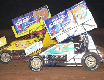 Team cars of Charlie McDonald (79) and Ryan Hall (79h)