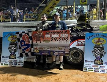 Matt Dooley in Victory Lane with the XR Southern All Stars at Columbus (Miss.) Speedway on June 11, 2022.