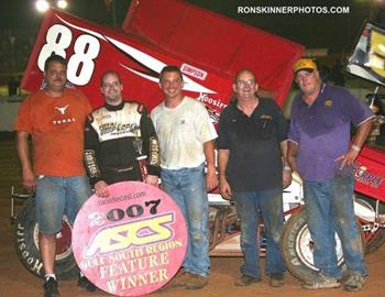 Scottie McDonald in victory lane at 105 Speedway