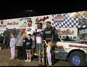 Hollatz Racing and driver Chanse Hollatz on his USRA - United States Racing Association StockCar division feature win at Mason City Motor Speedway on October 19.