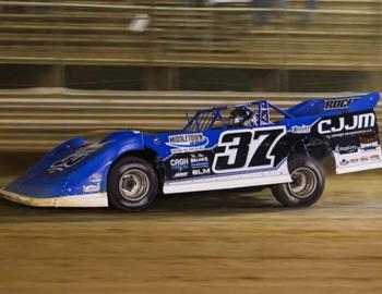 Jacob Hawkins rallied to the $5,000 triumph in the Topless 50 at Tyler County Speedway (Middlebourne, W.Va.) on Saturday, May 6 aboard the C.J. Johnson Motorsports Rocket Chassis.