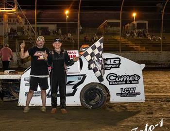 Parker Price won the Crate Racin USA Sportsman Modified Race at Magnolia Motor Speedway on May 24