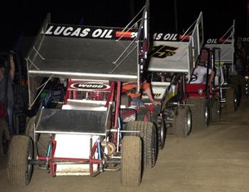 In the staging lane at Creek County Speedway