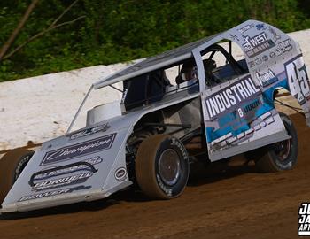 Highland Speedway (Highland, IL) – Midwest Auto Racing Series (MARS) Modified Championship – May 17, 2025. (Josh James Artwork photo)