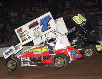 Kevin Ramey (7m) and Danny Jennings (61J) on the front row of the feature