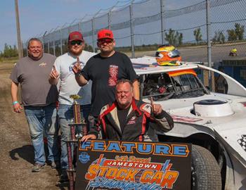 Ryan Restad triumphed in the 54th annual Jamestown Stampede at Jamestown Speedway.