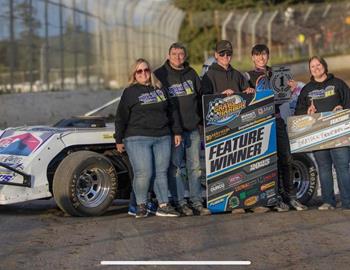 Brayden Brookshire won the IMCA Northern Sport Mod feature at Grays Harbor Raceway on May 10.