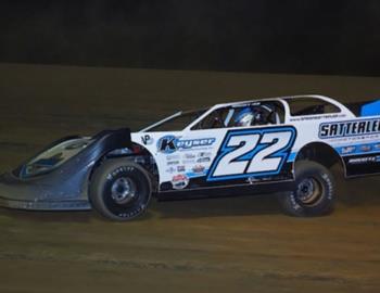 Gregg Satterlee pocketed a $3,500 Zimmer’s United Late Model Series on Saturday night at Dog Hollow Speedway (Strongstown, Pa.). (Derek Bobik image)
