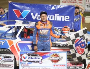 Nick Hoffman won his second Valvoline American Late Model Iron-Man Series event of the weekend on Saturday, July 20 at Atomic Speedway.