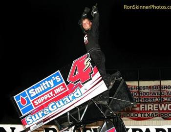 Michael Dupuy celebrates his Houston Raceway Park triumph