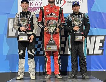 8-24 Season Champs, Jamie Ball (360), Austin McCarl (410), Mike Mayberry (Pro)