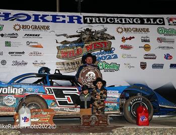 Brandon Sheppard raced from the 10th-starting spot to score the $5,000 victory in Sunday night’s second round of the Wild West Shootout at FK Rod Ends Vado Speedway Park. 
