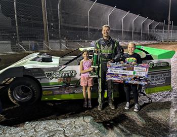 Preston Luckman wins during Championship Night at Cottage Grove Speedway on August 30