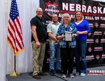 Dallas Whiting’s children; Jeff Whiting, Jared Whiting and Monica Noel accepted the 2024 Gordie Shuck Lifetime Achievement Award on his behalf.