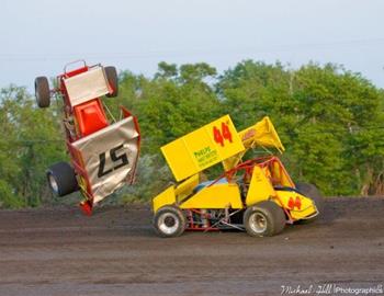 Allan Unruh (57) finishes his ride