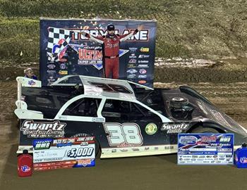 Derek Fisher won the Peg Combs Memorial at Mountain Motor Speedway on June 20.