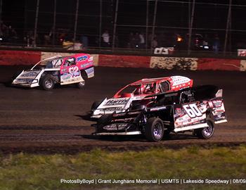 Lakeside Speedway (Kansas City, KS) – United States Modified Touring Series (USMTS) – 8th Annual Grant Junghans Memorial – August 8-9, 2024. (Todd Boyd photo)