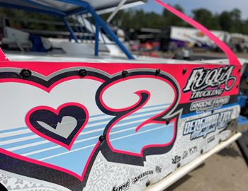 Tanner Mulens in the pits during the 4th Annual USMTS Mod Wars at Ogilvie Raceway (Ogilvie, MN) on July 13, 2024.