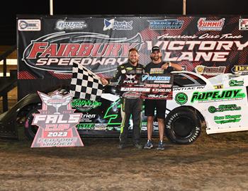 McKay Wenger banked the $2,500 FALS Cup victory on Saturday, June 24 at Fairbury (Ill.) Speedway. (Rocky Ragusa image)