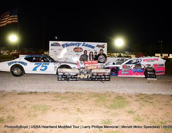 Monett Motor Speedway (Monett, MO) – USRA Heartland Modified Tour (HMT) – Larry Phillips Memorial – June 27-28, 2025. 