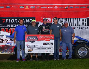 Hudson ONeal scored the FloRacing Night in America victory presented by Kubota on Tuesday, May 13 at Marshalltown (Iowa) Speedway (Josh James Artwork image)
