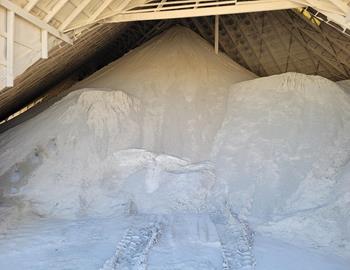 One end of ag lime storage building.