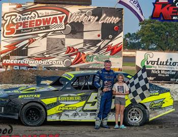 Dan Menk won the IMCA Racing Stock Car race at Redwood Speedway on August 18