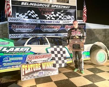 Jake Moser collected his second win of the 2022 season on Saturday night at Pennsylvanias BAPS Motor Speedway in his Lazer Chassis.