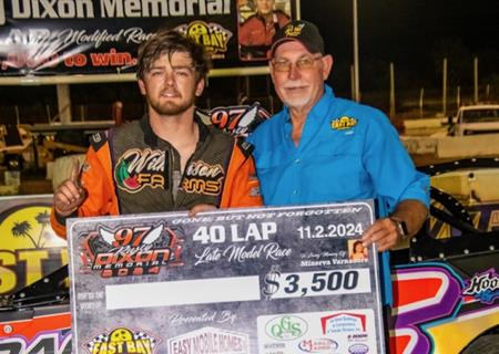 Clay Harris finds victory lane in farewell to East Bay Raceway Park