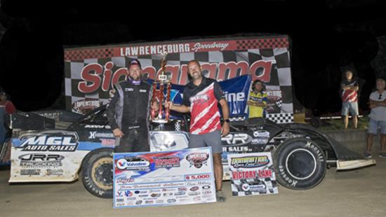 Jameson “Wins One for Gullett” at Lawrenceburg Speedway with Valvoline Americaan Late Model Iron-Man Series Fueled by VP Racing Fuels and Ultimate Hea