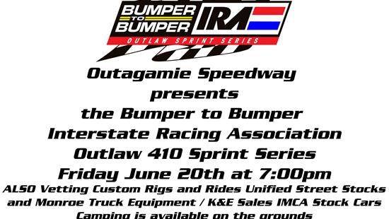 IRA Outlaw 410 Sprints return to Outagamie Speedway
