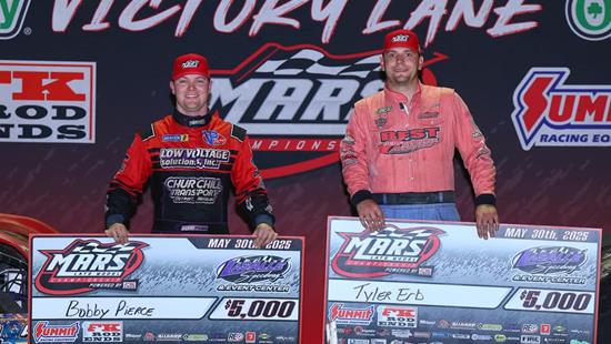 Pierce & Erb Go Nose-to-Nose in Victory Lane at LaSalle Speedway