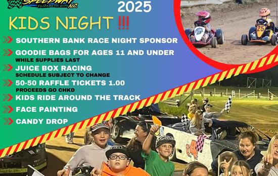Friday, Sept. 12th is Kid's Night a