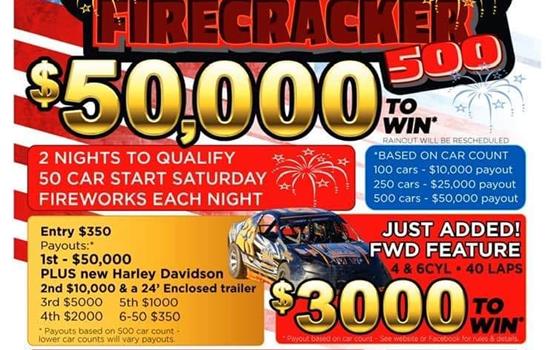 Crown Vic Firecracker 500 coming up