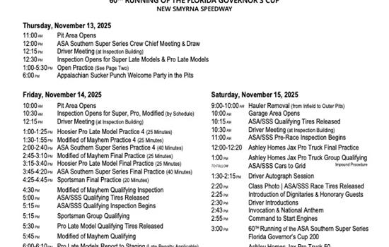 2025 Florida Governor's Cup Schedul