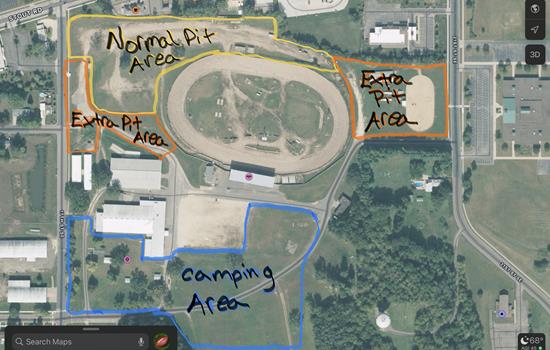 Pit Parking and Grounds Details for