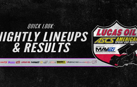 Lineups/Results - Tulsa Speedway |