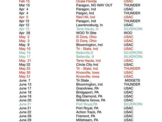 Tentative Schedule 