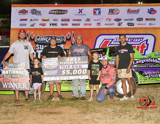 Tyler Erb parks in Springfield Raceway's Victory Lane