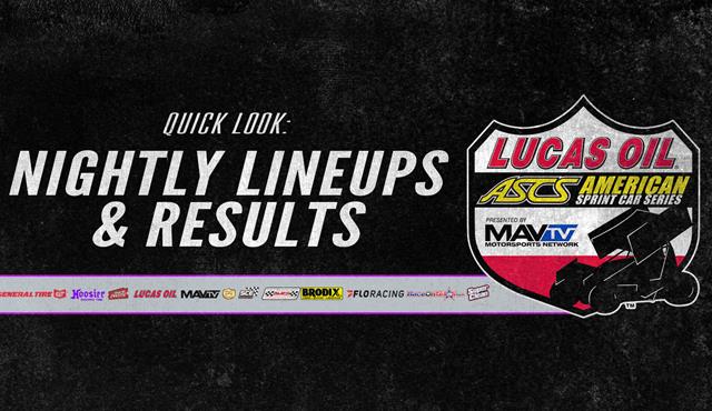 Lineups/Results - 360 Knoxville National...