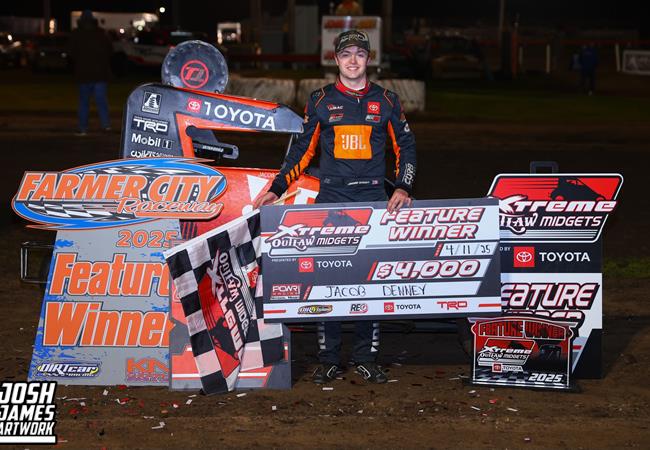 Jacob Denney Wins First Career Xtreme Outlaw Feature in Season-Opener at Farmer